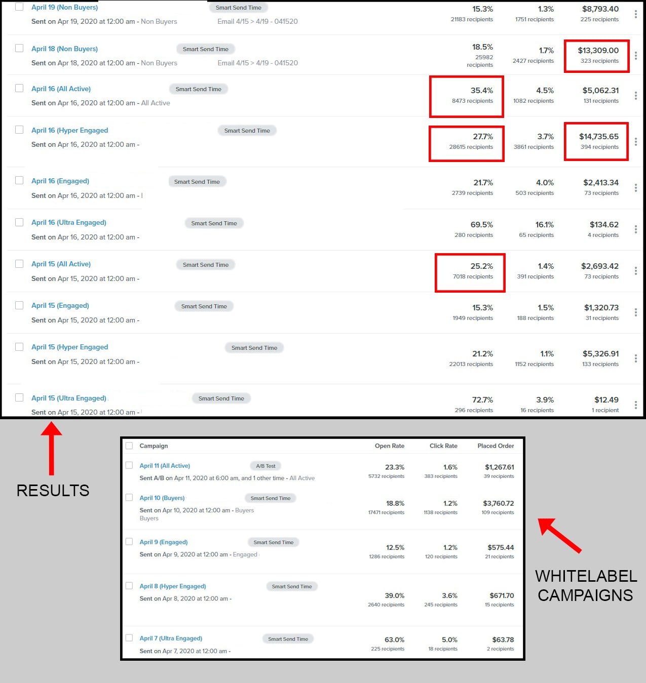 Klaviyo Sending Domain Whitelabel Results